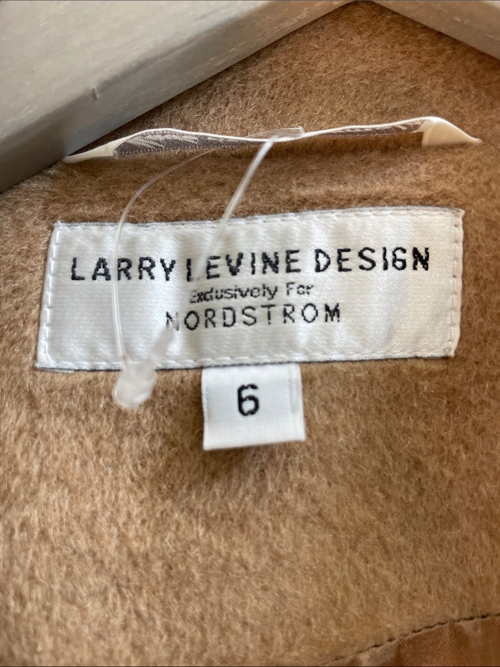 Larry Levine for Nordstrom Camel Long Coat with Notched Lapel - Picture 2 of 10